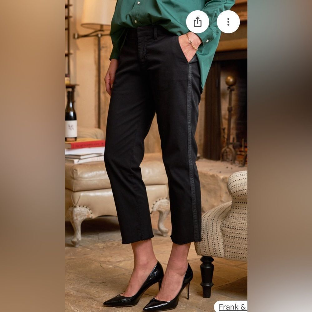 Frank and Eileen women’s 2 Wicklow tuxedo pants ankle silver glitter performance